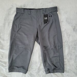 Under Armour Womens XL Vanish Cropped Utility Softball Pants Gray Elastic Waist
